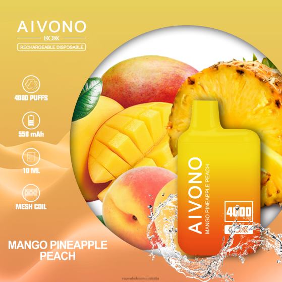 E Cig Wholesale - Aivono AIM BOXX 4000 Mango Pineapple Peach D24H0219