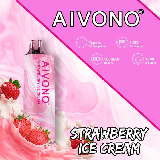 E Cig Wholesale - Aivono AIM GUN 7000 Strawberry Ice Cream D24H0105