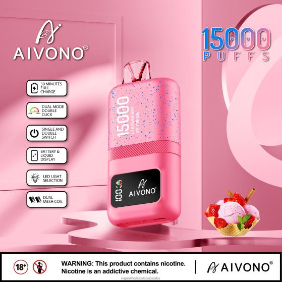 E Cig Wholesale Distributors - Aivono AIM magic 15000 Strawberry Ice Cream D24H066