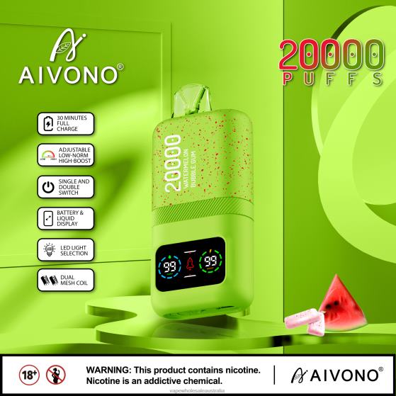 Vape Wholesale Aus - Aivono AIM magic 20000 Watermelon Bubble Gum D24H082