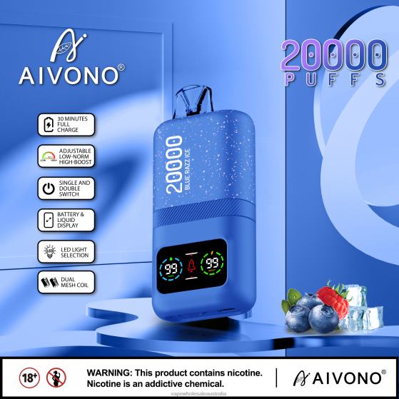 Vape Wholesale Sydney - Aivono AIM magic 20000 Blue Razz Ice D24H079