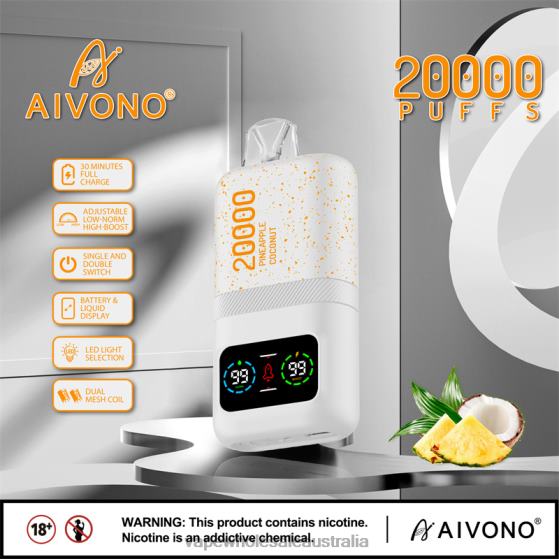 Vaping Supplies Amazon - Aivono AIM magic 20000 Pineapple Coconut Ice D24H076
