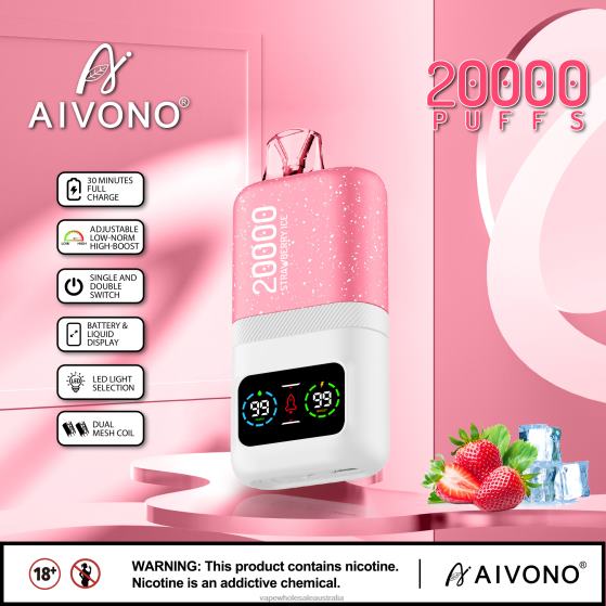 Vaping Supplies Near Me - Aivono AIM magic 20000 Strawberry Ice D24H074