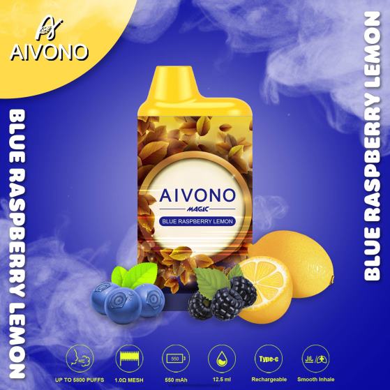 Electronic Cigarette Wholesale Price - Aivono AIM MAGIC 5800 Mouth Box Cigarette Blue Raspberry Lemon D24H091