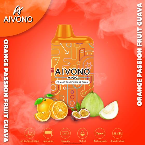 Electronic Cigarette Wholesale Supplier - Aivono AIM MAGIC 5800 Mouth Box Cigarette Orange Passion Fruit Guava D24H090