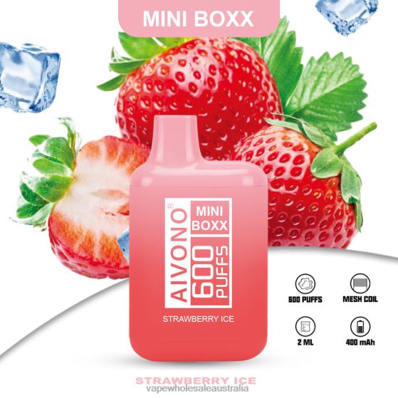 Vape Wholesale Global - Aivono AIM MINI BOXX 600 Strawberry Ice D24H0236
