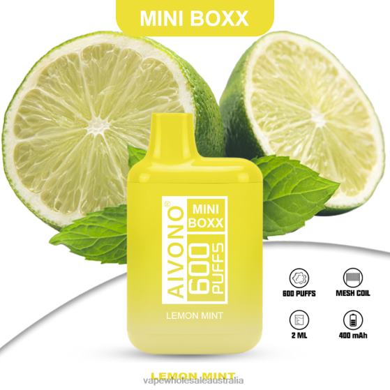 Vape Wholesale Supplier - Aivono AIM MINI BOXX 600 Lemon Mint D24H0233