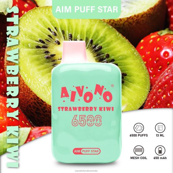 E Cig Wholesale Distributors - Aivono AIM PUFF STAR 6500 Strawberry Kiwi D24H0294