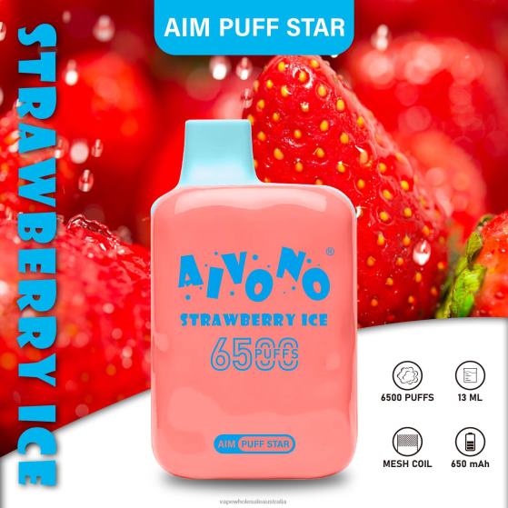 Vape Wholesale Sydney - Aivono AIM PUFF STAR 6500 Strawberry Ice D24H0288