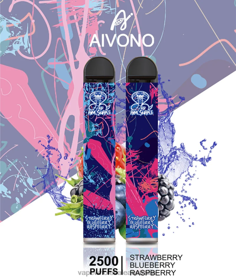 Electronic Cigarette Wholesale Supplier - Aivono AIM SNAKE 2500 Strawberry Blueberry Raspberry D24H0318