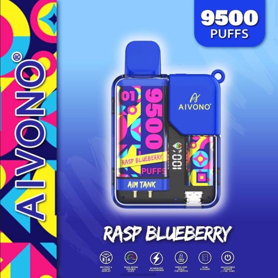 Electronic Cigarette Wholesale Supplier - Aivono AIM TANK 9500 Rasp Blueberrry D24H033