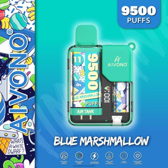 Vape Wholesale Distributor Australia - Aivono AIM TANK 9500 Blue Marshallow D24H042