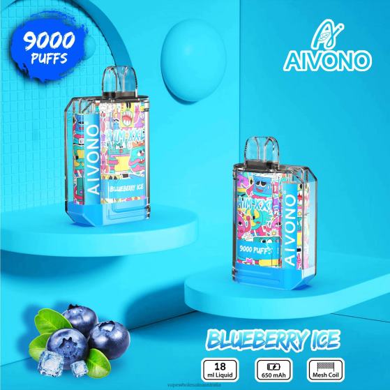 E Cigarettes Wholesale Suppliers - Aivono AIM XXL 9000 Mouth Sticker Transparent Blueberry Ice D24H050
