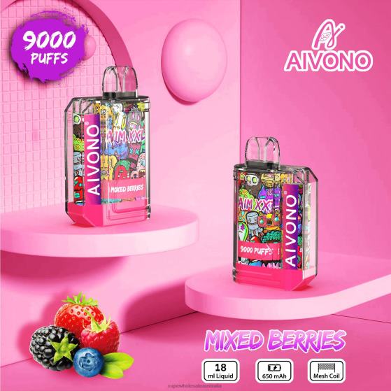 Electronic Cigarette Wholesale - Aivono AIM XXL 9000 Mouth Sticker Transparent Mixed Berries D24H051