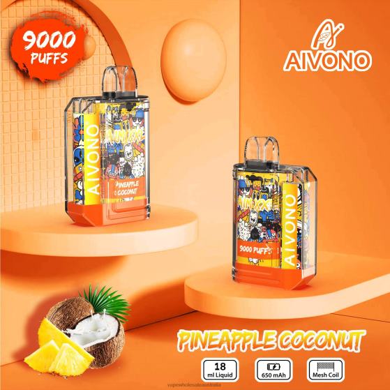 Electronic Cigarette Wholesale Supplier - Aivono AIM XXL 9000 Mouth Sticker Transparent Pineapple Coconut D24H052