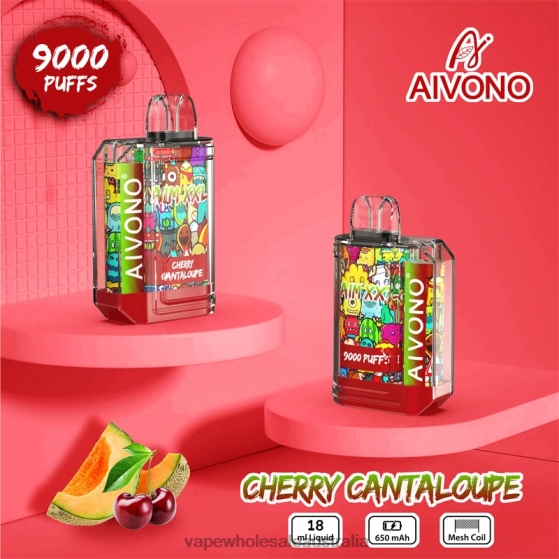 Vaping Supplies Amazon - Aivono AIM XXL 9000 Mouth Sticker Transparent Cherry Cantaloupe D24H057