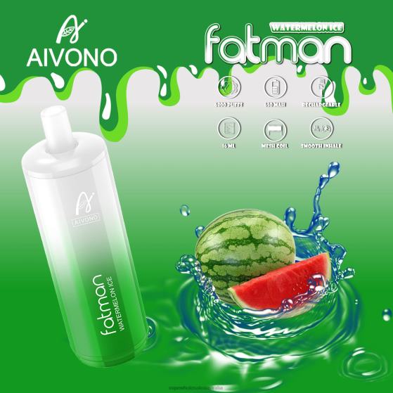 E Cig Wholesale Distributors - Aivono FATMAN 6800 Watermelon Ice D24H028