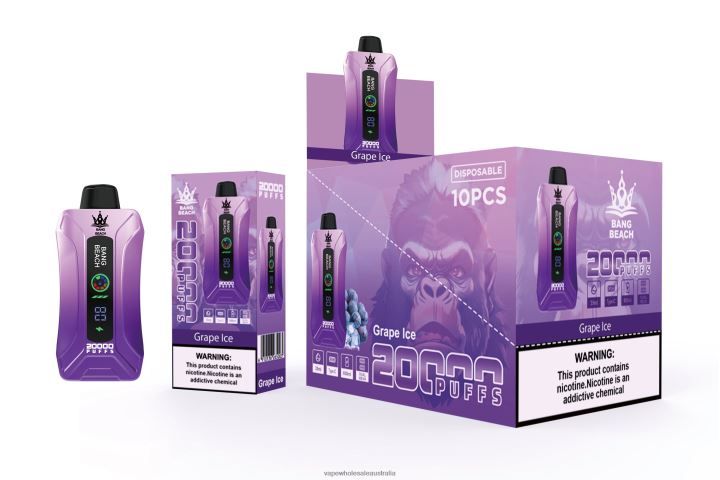 E Cig Wholesale - Bang Beach 20000 Puffs Smart Screen Vape Grape Ice 608HD10