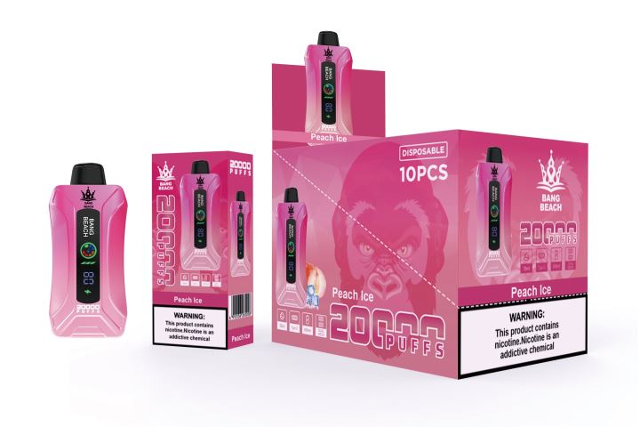 E Cig Wholesale Distributors - Bang Beach 20000 Puffs Smart Screen Vape Peach Ice 608HD9