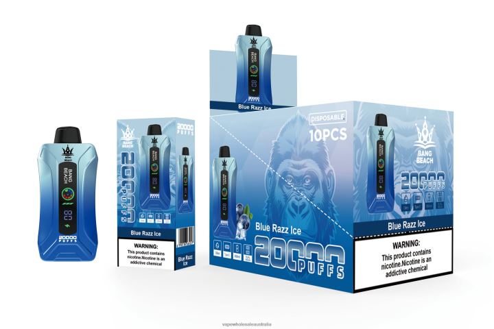 E Cigarette Wholesale - Bang Beach 20000 Puffs Smart Screen Vape Blue Razz Ice 608HD11