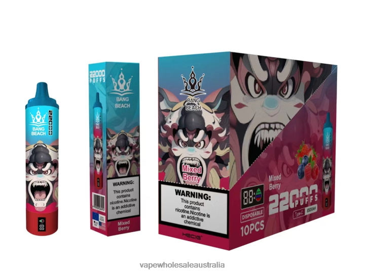 Vape Wholesale Australia - Bang Beach 22000 Puffs Smart Screen Mixed Berry 608HD21