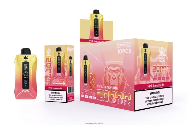 Vape Wholesale Distributor Australia - Bang Beach 20000 Puffs Smart Screen Vape Pink Lemonade 608HD4
