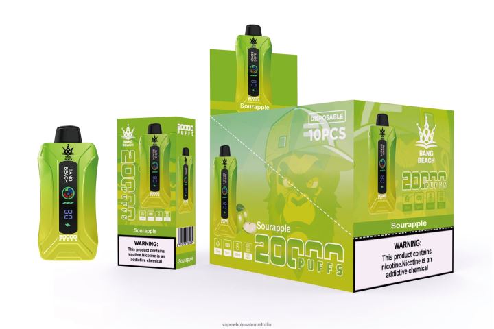Vape Wholesale Melbourne - Bang Beach 20000 Puffs Smart Screen Vape Sour Apple 608HD1