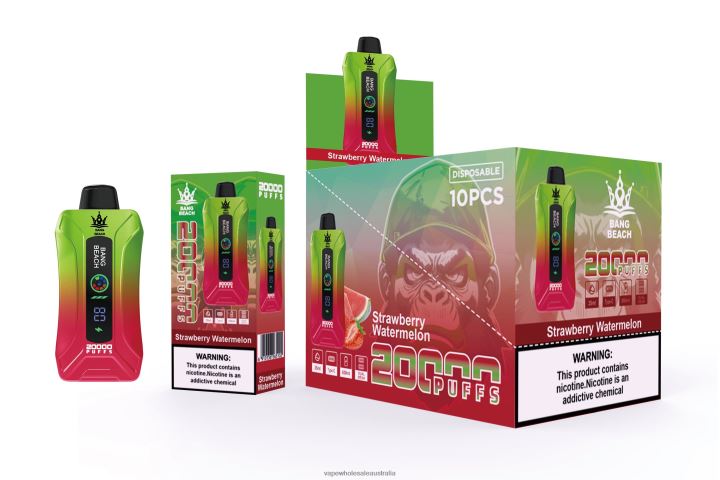 Vape Wholesale Sydney - Bang Beach 20000 Puffs Smart Screen Vape Strawberry Watermelon 608HD3