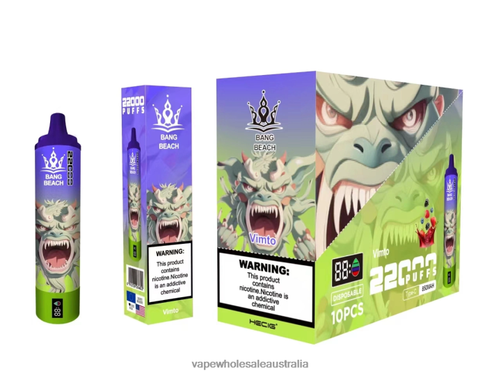 Vaping Supplies Online - Bang Beach 22000 Puffs Smart Screen Vimto 608HD18