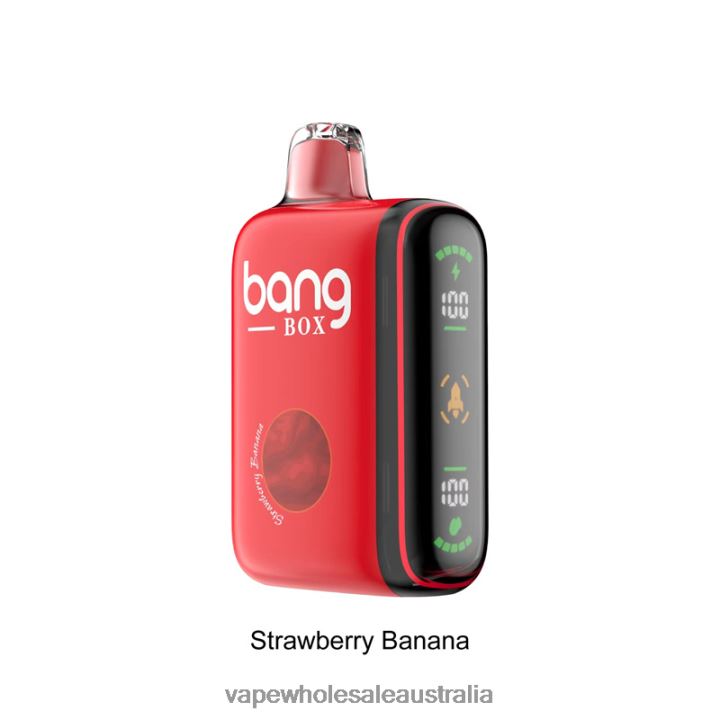 Vape Wholesale Aus - Bang Box 9000-18000 Puffs Intelligent Power Display Strawberry Banana 608HD25