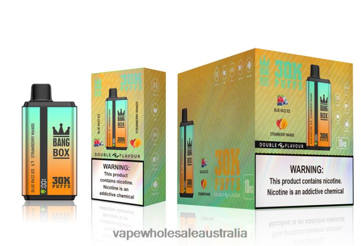Vaping Supplies Near Me - Bang Box 30000 Puffs Dual Flavors Blue Razz Ice & Strawberry Mango 608HD73