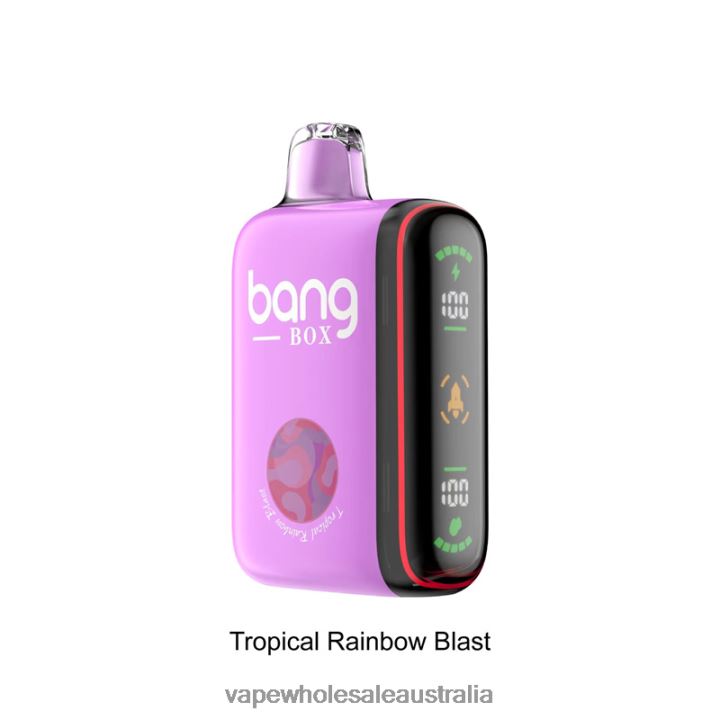 Vaping Supplies Near Me - Bang Box 9000-18000 Puffs Intelligent Power Display Tropical Rainbow Blast 608HD36