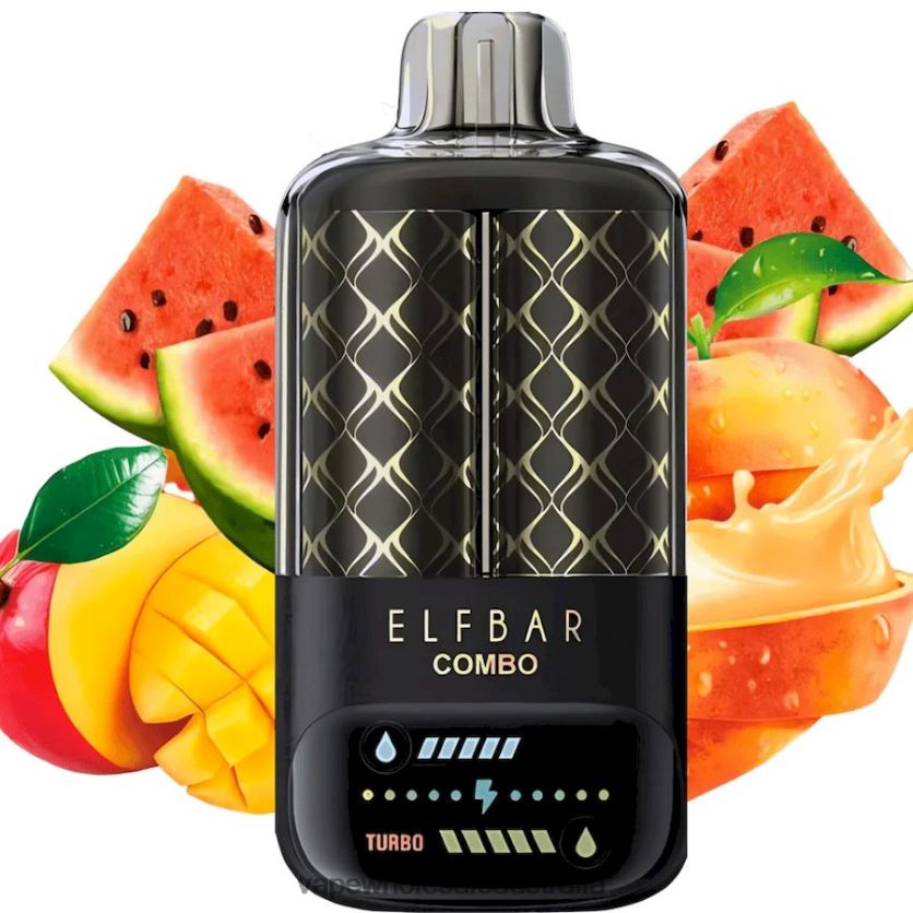 Vape Wholesale Aus - Peach Mango & Watermelon Elf Bar Combo 25000 0R8P466