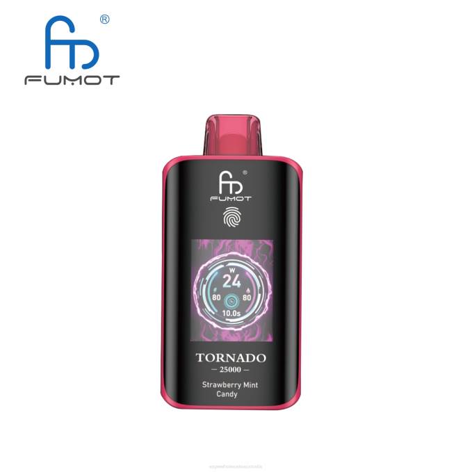 Vape Wholesale Sydney - Strawberry Mint Candy Fumot Tornado 25000 Disposable Vape N4BV15