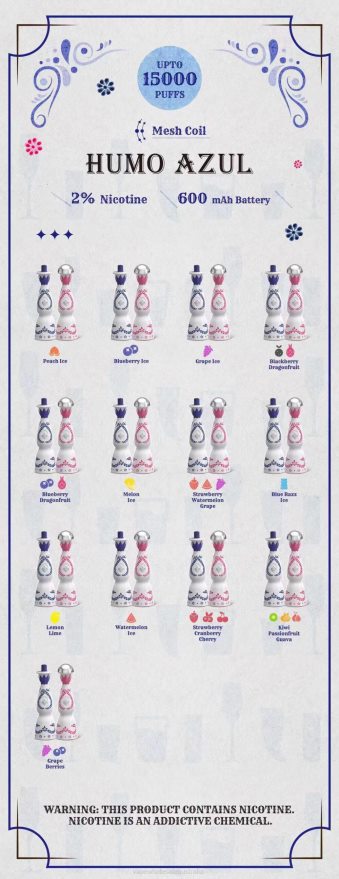 Vaping Supplies Online - Humo Azul 15000 puffs 2% Disposable BZ4LD494
