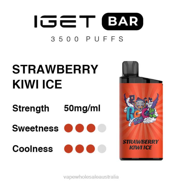 Strawberry Kiwi Ice - vape wholesale distributor Australia 4DF0R90 IGET BAR 3500 5% NICOTINE