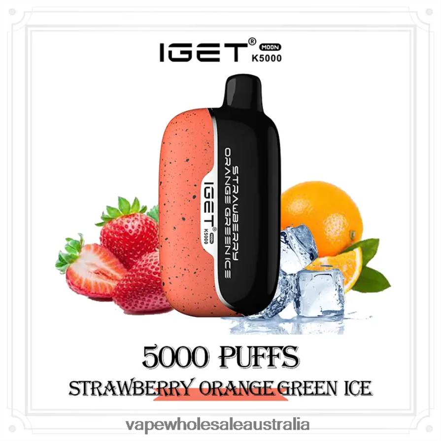 E Cigarettes Wholesale Suppliers - IGET Moon K5000 Strawberry Orange Green Ice B6884B12