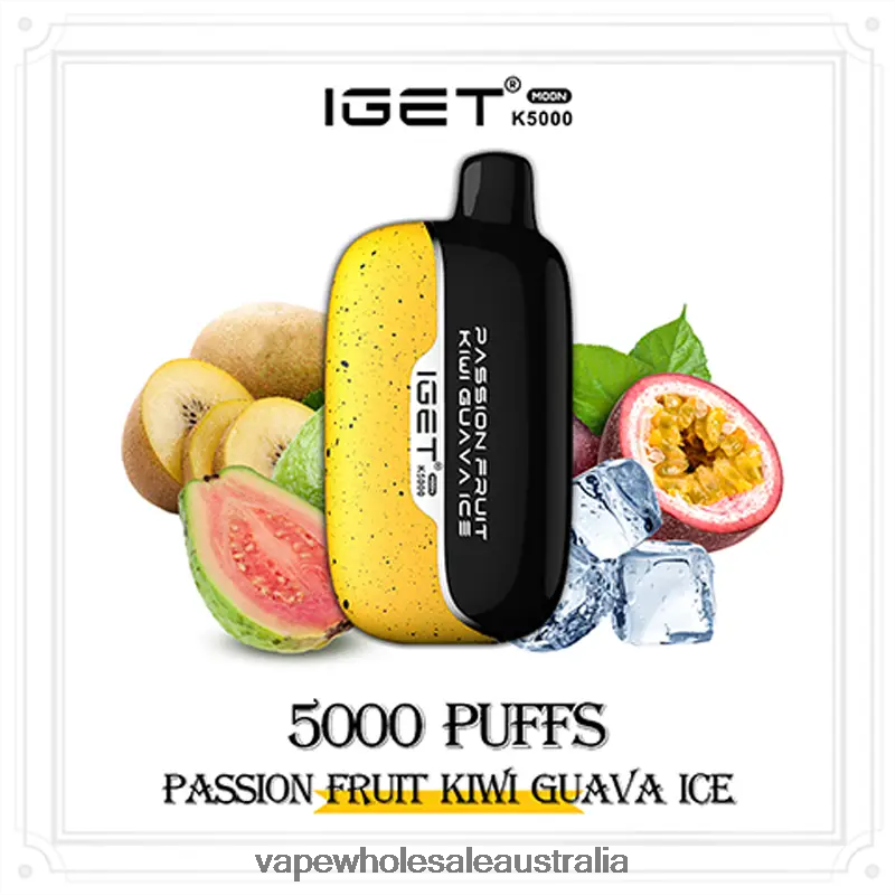 Vape Wholesale Australia - IGET Moon K5000 Passion Fruit Kiwi Guava Ice B6884B2