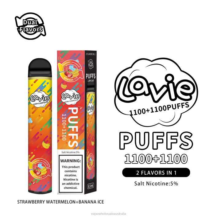 E Cig Wholesale - Strawberry Watermelon/Banana Ice LAVIE BAR Switch 2200 Puffs 8L8X295