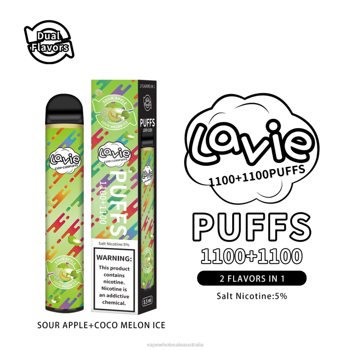 E Cigarettes Wholesale Suppliers - Sour Apple/Coco Melon Ice LAVIE BAR Switch 2200 Puffs 8L8X297