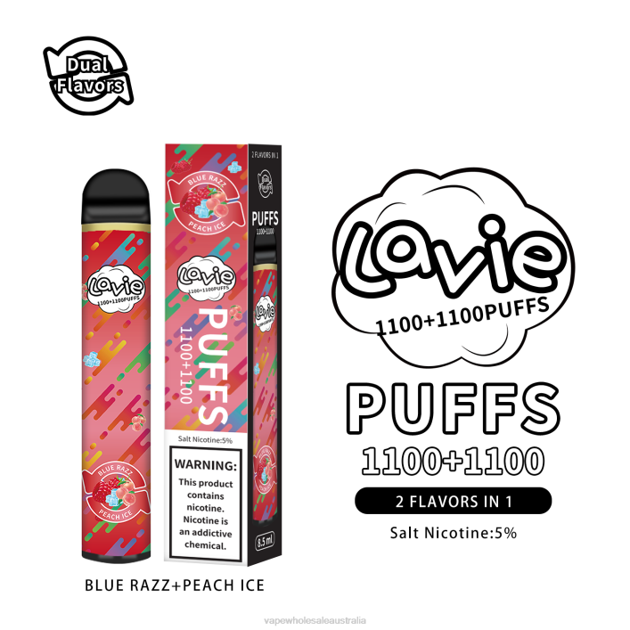 Electronic Cigarette Wholesale - Blue Razz/Peach Ice LAVIE BAR Switch 2200 Puffs 8L8X298