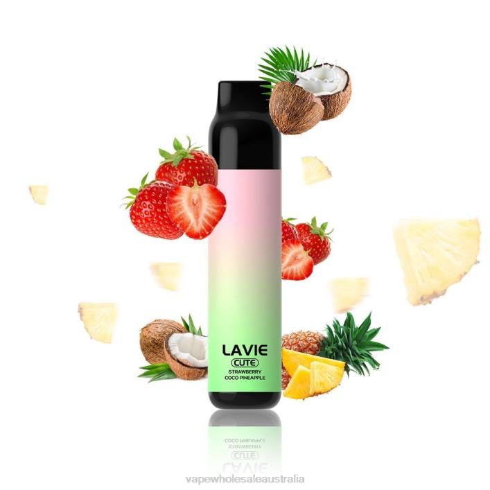Vape Wholesale Aus - Strawberry Coco Apple LAVIE BAR 3000 Puffs 8L8X291