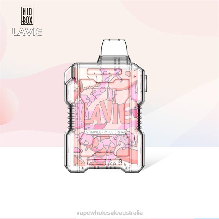 Vape Wholesale Aus - Strawberry Ice Cream LAVIE NIO BOX 9000 Puffs 8L8X196