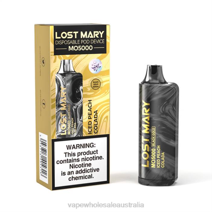 Iced Peach Colada - vape wholesale Sydney 4DF0R345 LOST MARY MO5000 Black Gold 10mL