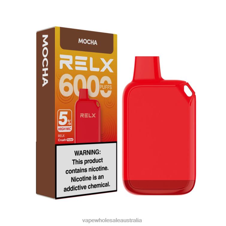 Vape Wholesale Aus - Mocha RELX Crush Pocket 6000 5% High Nic 0B0B425