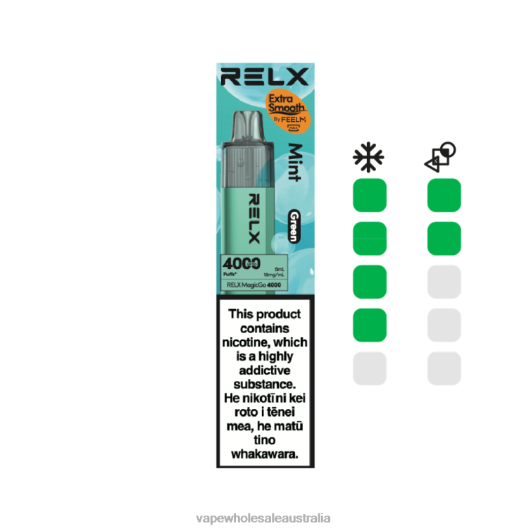 Vape Wholesale Distributor Australia - Mint (Green) RELX MagicGo 4000 Disposable Vape 0B0B44