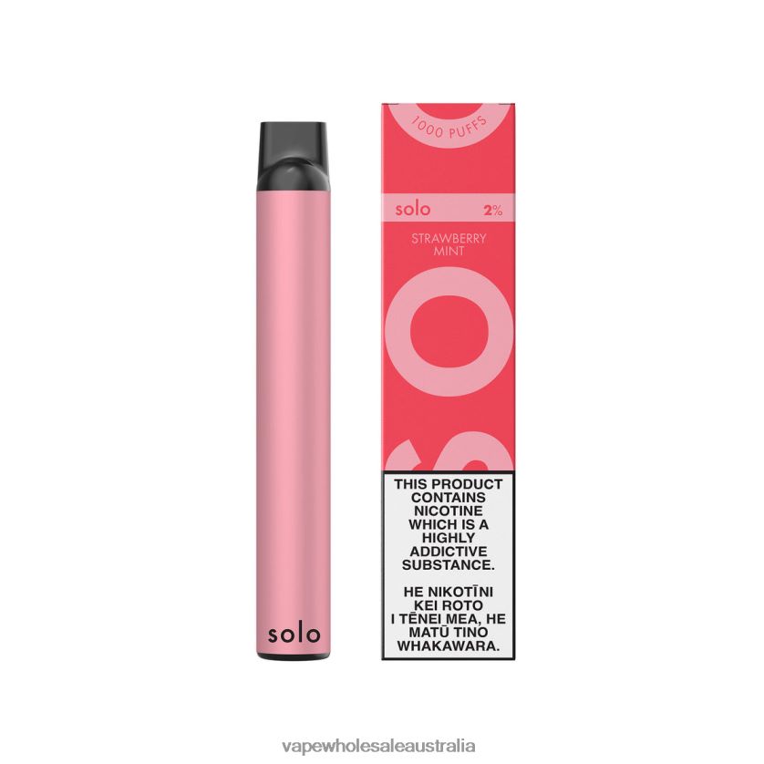 Vape Wholesale Distributor Australia - Solo Disposable Vape Strawberry Mint 4BT8JZ4