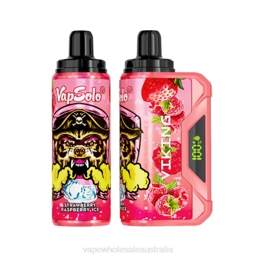 Vape Wholesale Aus - Vapsolo VIKING Disposable Vape Strawberry Raspberry Ice BZ4LD4139