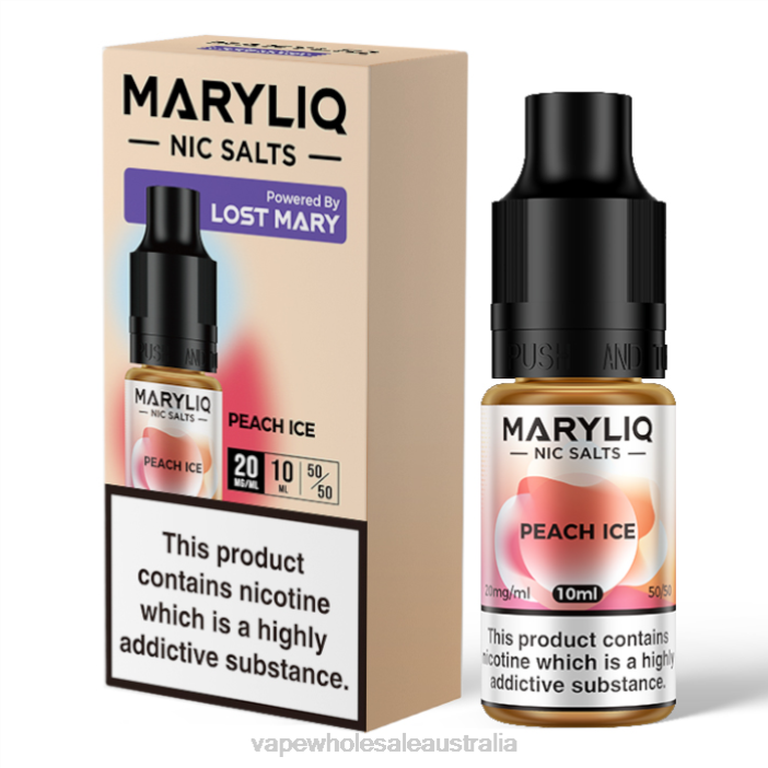 Peach Ice - vape wholesale distributor Australia 4DF0R450 LOST MARY MARYLIQ Nic Salts - 10ml - 20mg