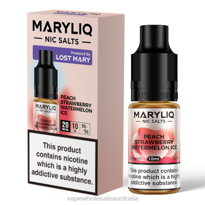 Peach Strawberry Watermelon Ice - e cig wholesale 4DF0R451 LOST MARY MARYLIQ Nic Salts - 10ml - 20mg